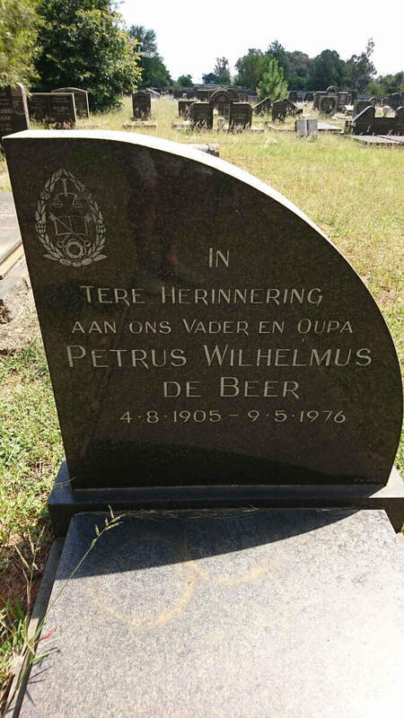 BEER Petrus Wilhelmus, de 1905-1976