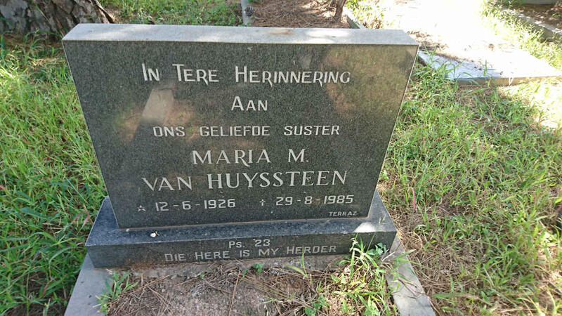 HUYSSTEEN Maria M., van 1926-1985