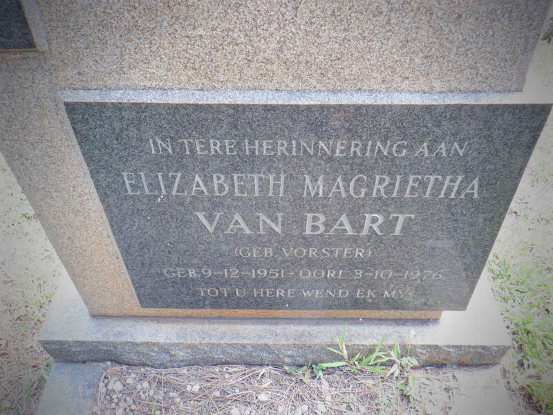 BART Elizabeth Magrietha, van nee VORSTER 1951-1976