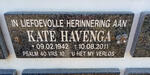 HAVENGA Kate 1942-2011