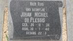 PLESSIS Johan Michiel, du 1938-1940