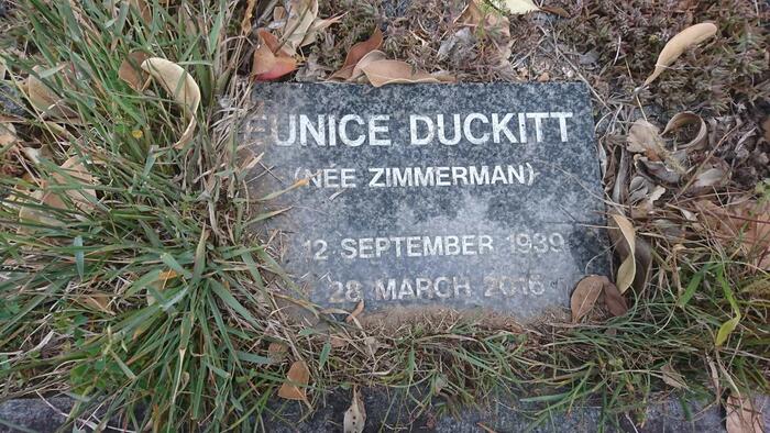 DUCKITT Eunice nee ZIMMERMAN 1939-2016