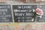 KRIGE Mary 1954-1996