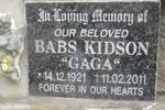 KIDSON Babs 1921-2011
