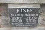 JONES Bert 1912-2006 & Jean 1918-2003