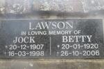 LAWSON Jock 1907-1998 & Betty 1920-2006