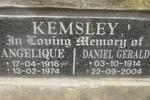 KEMSLEY Daniel Gerald 1914-2004 & Angelique 1916-1974