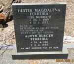 FERREIRA Alwyn Burger 1911-1995 & Hester Magdalena BOSMAN 1919-1972