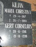 KILIAN Gert Cornelius 1916-1998 & Maria Christina 1917-1993