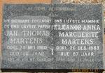 MARTENS Jan Thomas -1960 & Eleanor Anna Marguerite -1983