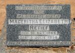 RETIEF Mageritha Elizabeth 1866-1958