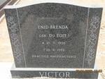 VICTOR Enid Brenda nee DU TOIT 1956-1982