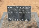 WESTRAAD Maria Petronella nee HENNIG 1927-1989