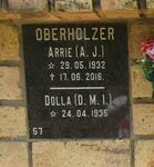 OBERHOLZER A.J. 1932-2016 & D.M.I. 1935-