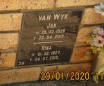 WYK Jan, van 1926-2013 & Rina 1927-2013