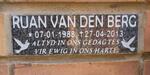 BERG Ruan, van den 1988-2013