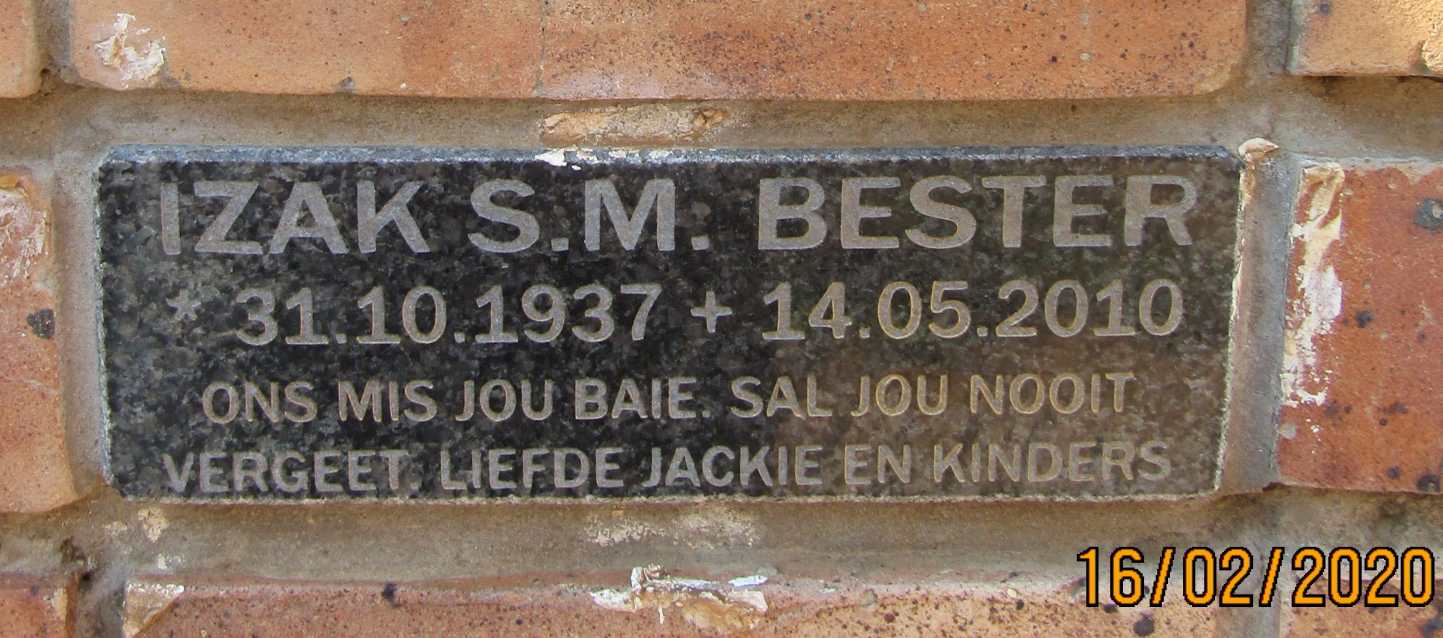 BESTER Izak S. M. 1937-2010