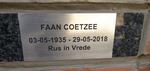 COETZEE Faan 1935-2018