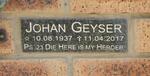 GEYSER Johan 1937-2017