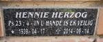 HERZOG Hennie 1939-2014