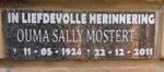 MOSTERT Sally 1924-2011