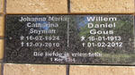 GOUS Willem Daniel 1913-2012 & Johanna Maria Catharina SNYMAN 1924-2010