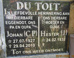 TOIT Johan C.P., du 1927-2010 & J. 1932-