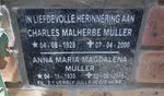 MÜLLER Charles Malherbe 1928-2000 & Anna Maria Magdalena 1935-2018