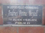 BEYTELL Andries Petrus 1936-2014