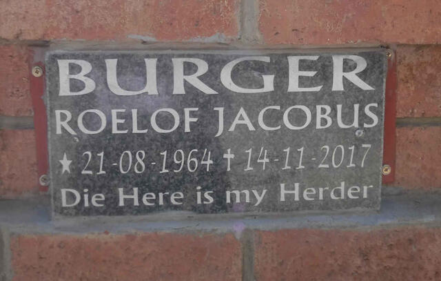 BURGER Roelof Jacobus 1964-2017