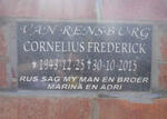 RENSBURG Cornelius Frederick, van 1943-2015
