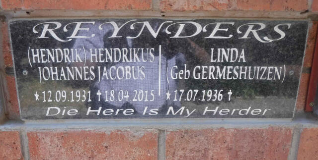 REYNDERS Hendrikus Johannes Jacobus 1931-2015 & Linda GERMESHUIZEN 1936-