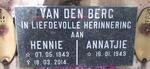 BERG Hennie, van den 1943-2014 & Annatjie 1949-