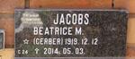 JACOBS Beatrice M. nee GERBER 1919-2014