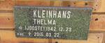 KLEINHANS Thelma nee JOOSTE 1942-2015