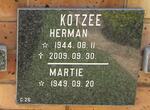 KOTZEE Herman 1944-2009 & Martie 1949-