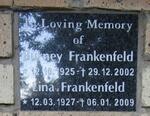 FRANKENFELD Burney 1925-2002 & Lina 1927-2009
