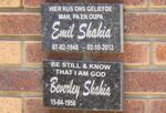 SHAHIA Emil 1948-2012 & Beverley 1950-