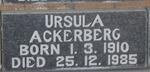 ACKERBERG Ursula 1910-1985