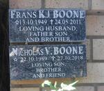 BOONE Frans K.J. 1949-2011 :: BOONE Nicholas V. 1989-2018