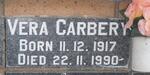 CARBERY Vera 1917-1990