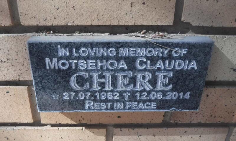 CHERE Motsehoa Claudia 1962-2014