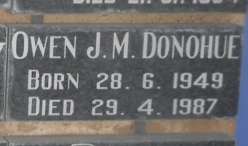 DONOHUE Owen J.M. 1949-1987
