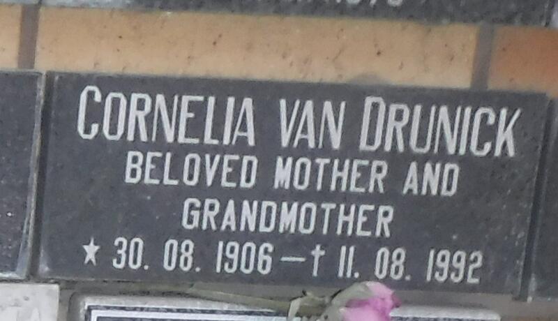 DRUNICK Cornelia, van 1906-1992