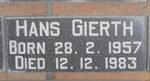 GIERTH Hans 1957-1983