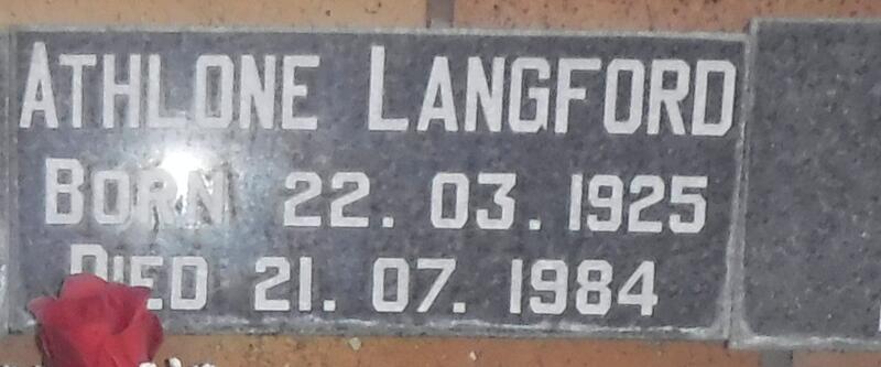 LANGFORD Athlone 1925-1984