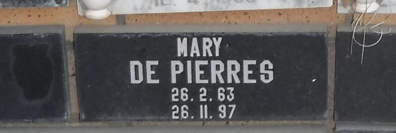 PIERRES Mary, De 1963-1997