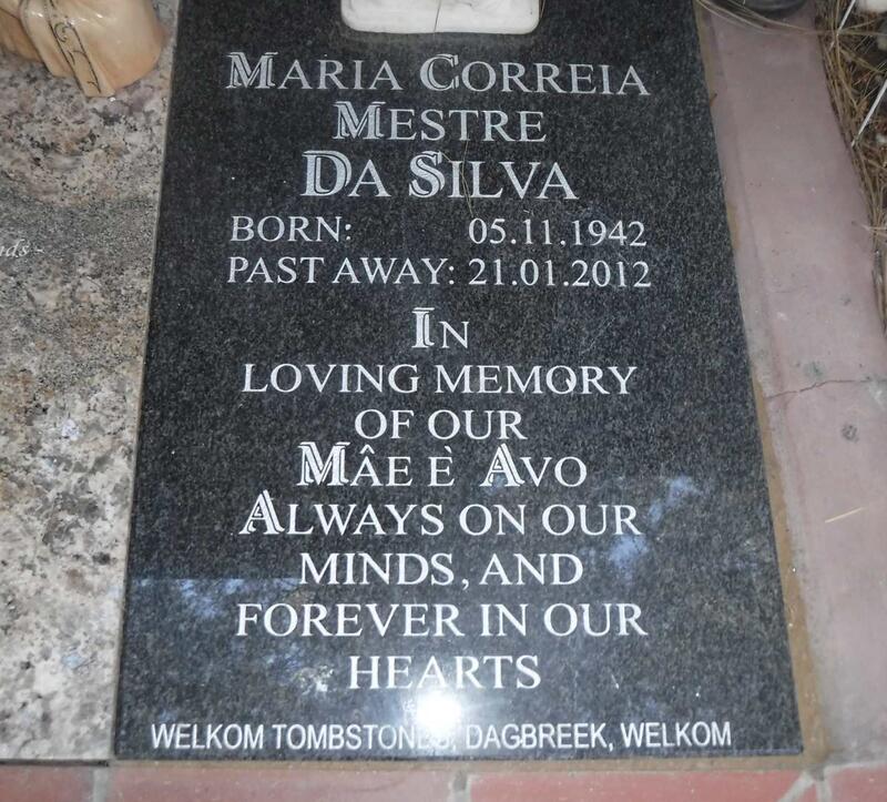 SILVA Maria Correia Mestre, Da 1942 - 2012