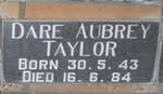 TAYLOR Dare Aubrey 1943-1984