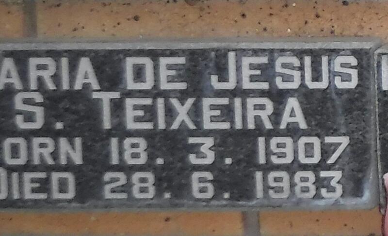 TEIXEIRA Maria de Jesus S. 1907-1983